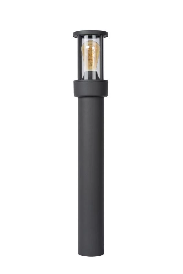 Lucide LORI - Bollard light - 1xE27 - IP44 - Day/Night Sensor - Anthracite - off